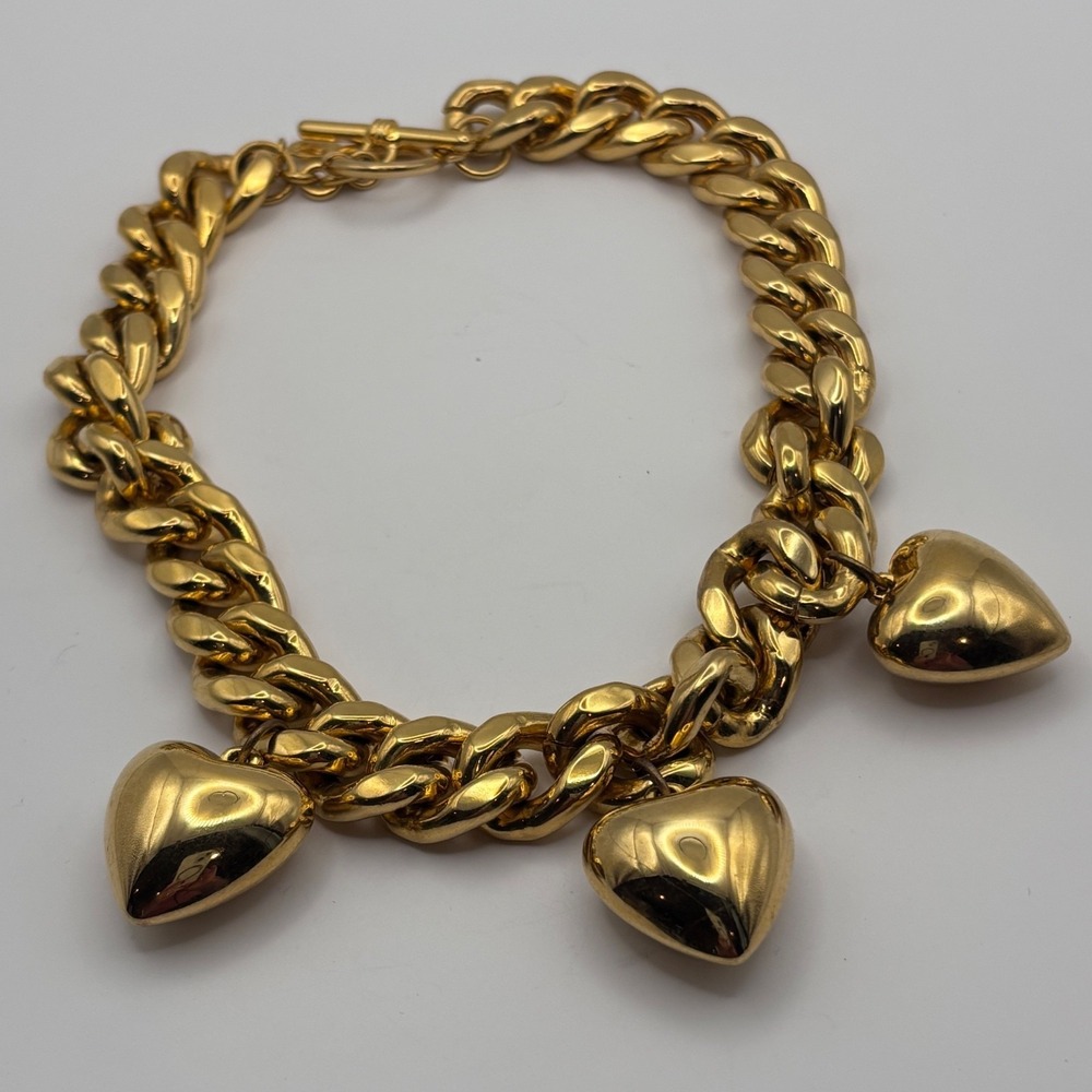 Carolee Gold-Tone Heart Charm Bracelet Necklace